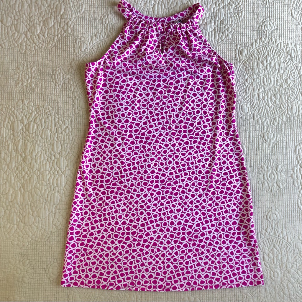 Jude Connaly Pink White Geometric A-Line Shift Tank Dress Medium